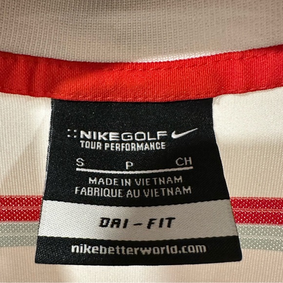 Nike Men’s Dri-FIT S White Striped Golf Polo | Excellent Condition - Picture 2 of 3